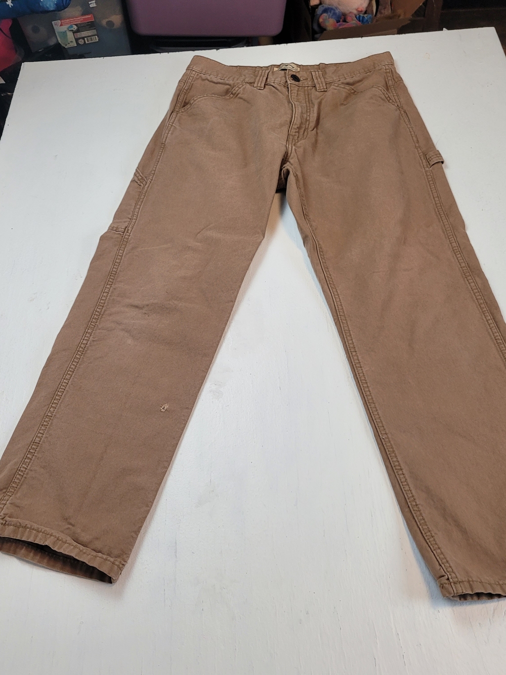 Blue Mountain Men's Relaxed Fit Mid-Rise Utility Canvas Pants